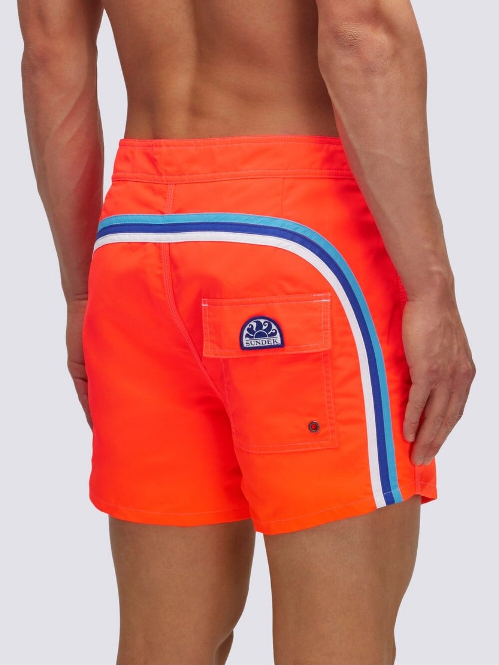Sundek Board Short Men's XL Swimsuit Lined Orange Free And Easy Logo